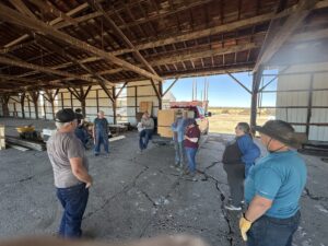 Members receiving a morning briefing from our President before getting to work.